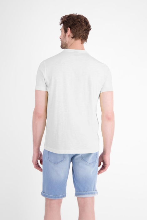 Lerros witte heren t-shirt | Model achteraanzicht