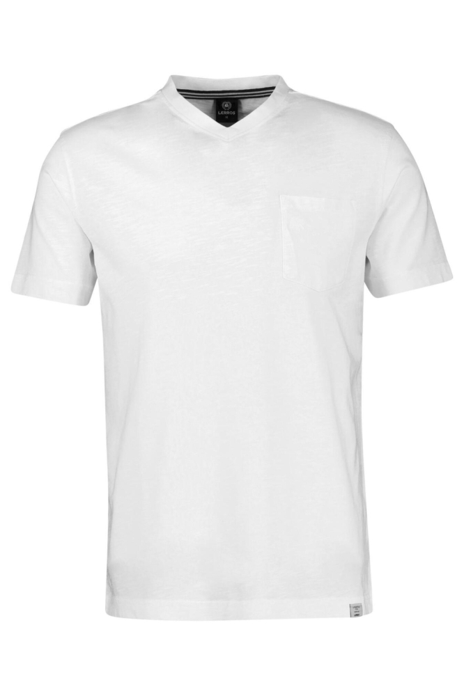 Lerros witte heren t-shirt | Vooraanzicht