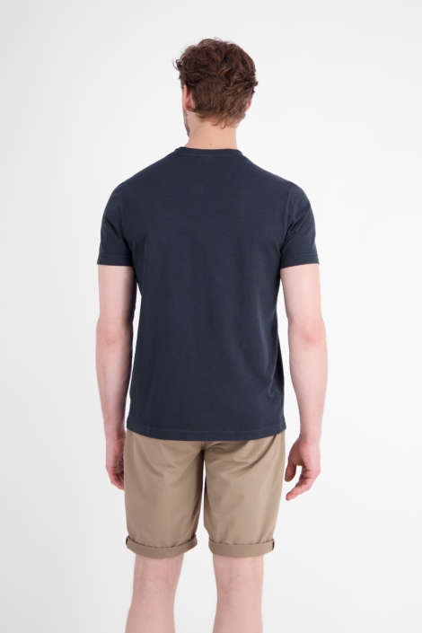 Lerros blauwe heren t-shirt | Model achteraanzicht