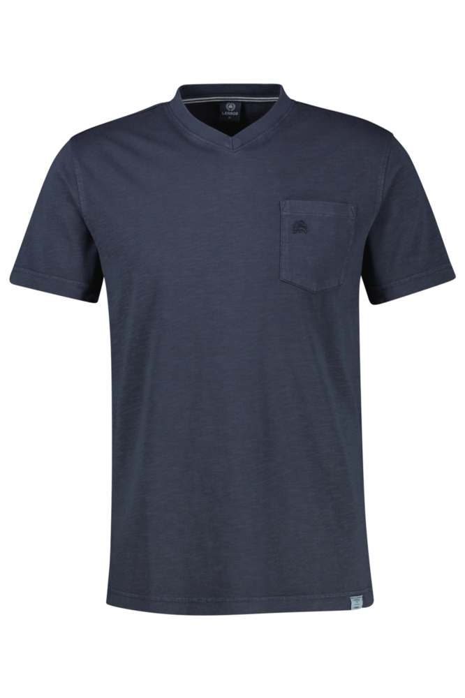 Lerros blauwe heren t-shirt | Vooraanzicht