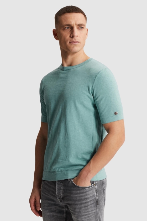 PME legend blauwe heren t-shirt | Model zijaanzicht