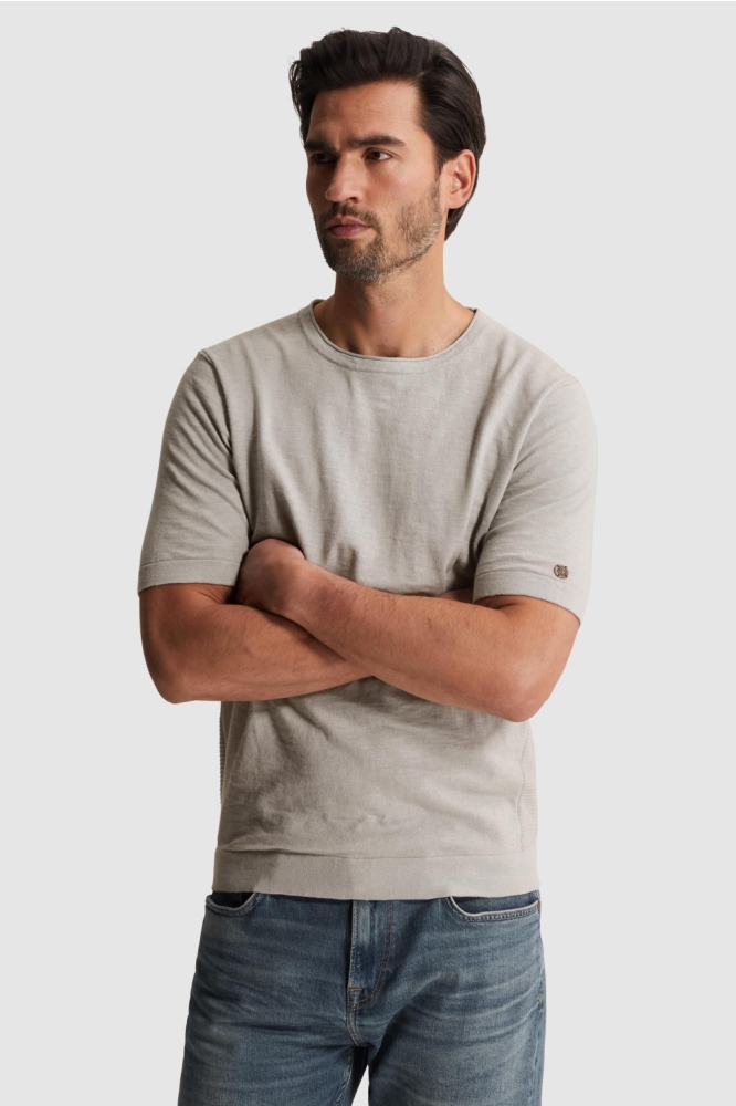 Cast Iron grijze heren t-shirt | Model vooraanzicht