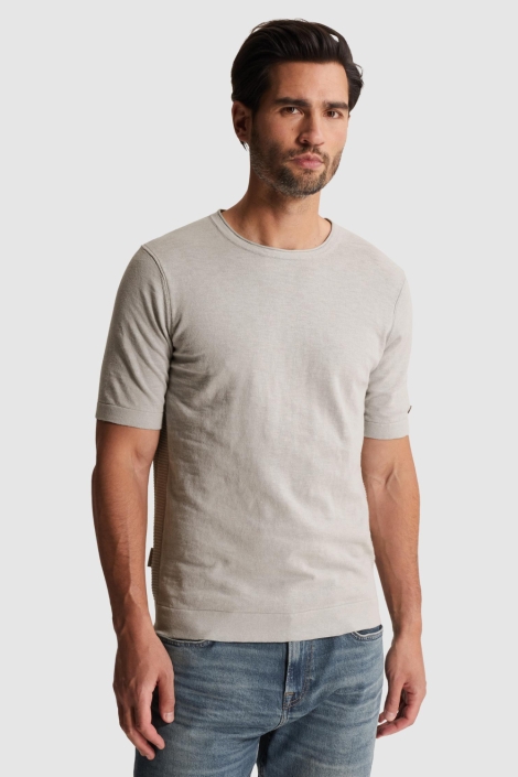 Cast Iron grijze heren t-shirt | Model zijaanzicht