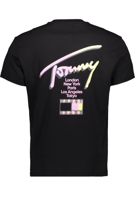Tommy Jeans zwarte heren t-shirt | Achteraanzicht