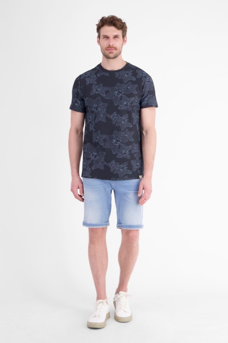 Lerros blauwe heren t-shirt | Model