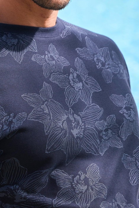 Lerros blauwe heren t-shirt | Close up