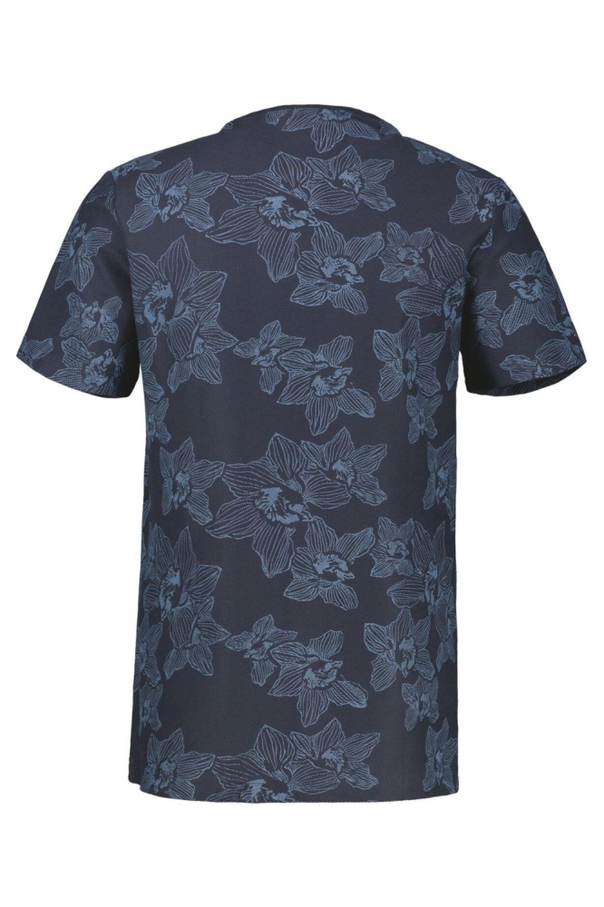 Lerros blauwe heren t-shirt | Achteraanzicht
