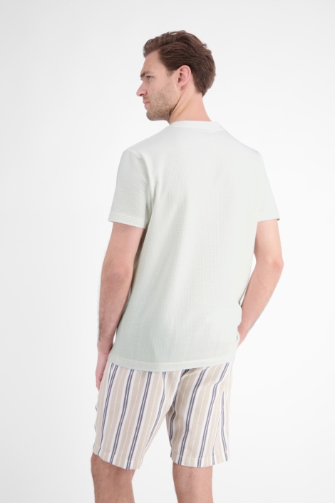 Lerros witte heren t-shirt | Model achteraanzicht