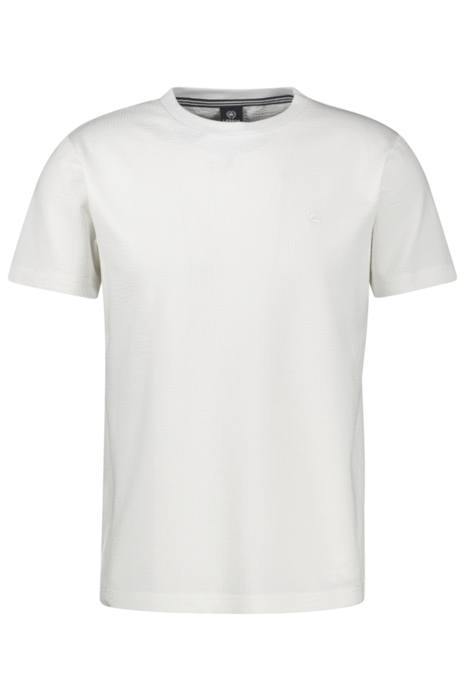 Lerros witte heren t-shirt | Vooraanzicht