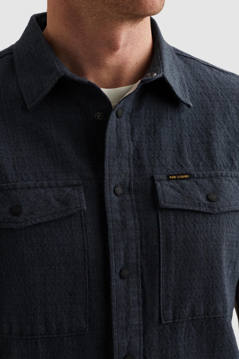 PME legend blauwe heren overhemd | Close up