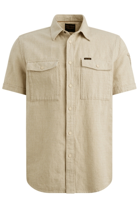 PME legend beige heren overhemd | Vooraanzicht