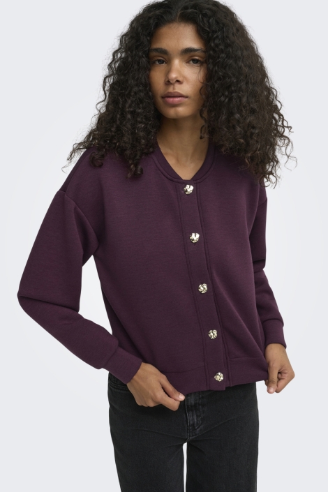 Only bordeaux dames vest | Model vooraanzicht