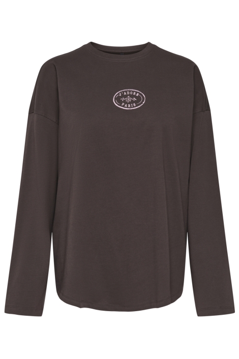 Only bruine dames t-shirt | Vooraanzicht