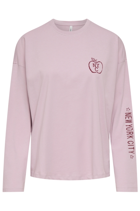 Only roze dames t-shirt | Vooraanzicht