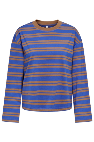 Only onlfreja l/s stripe top cc jrs Blauw