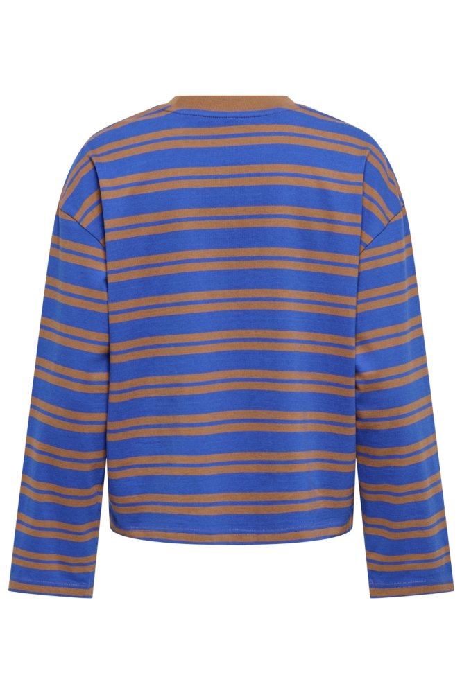 Only blauwe dames t-shirt | Achteraanzicht