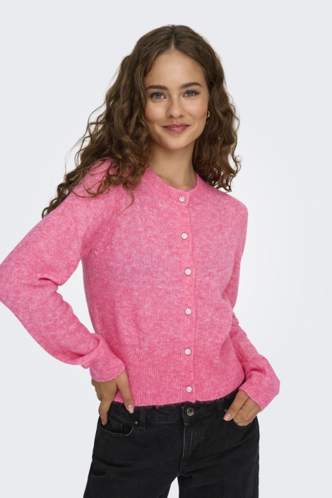 Only roze dames vest | Model vooraanzicht