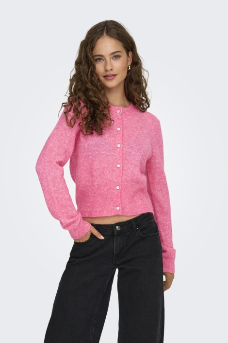 Only roze dames vest | Model vooraanzicht