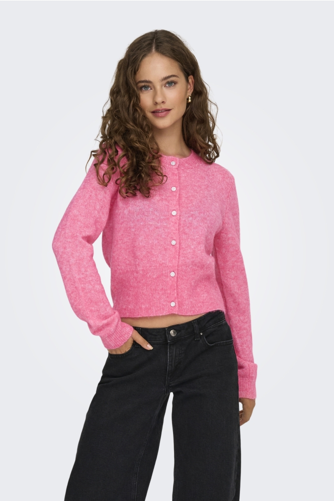 Only roze dames vest | Model vooraanzicht