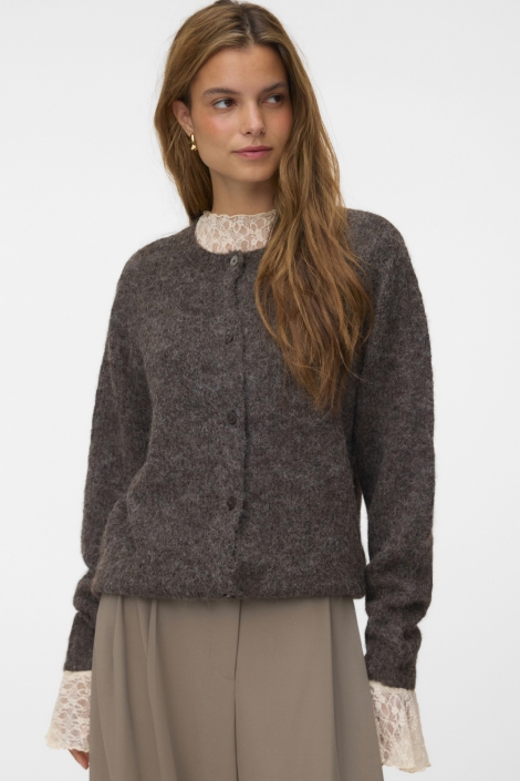 Vero Moda bruine dames vest | Model vooraanzicht