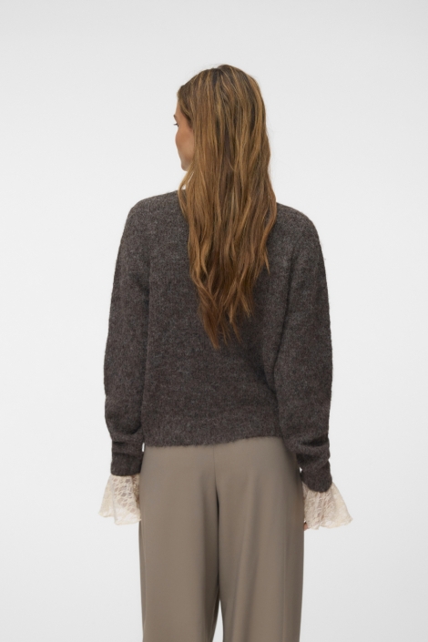 Vero Moda bruine dames vest | Model achteraanzicht