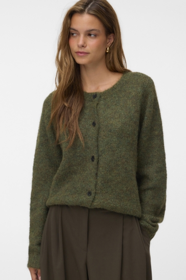 Vero Moda vmnovah ls o-neck button cardi ga n Groen