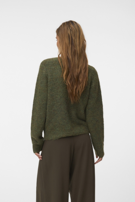 Vero Moda groene dames vest | Model achteraanzicht