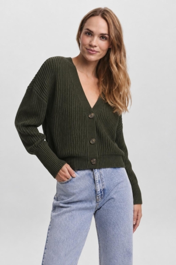 Vero Moda Vest VMLEA LS V-NECK CUFF CARDIGAN NOOS 10249632 Forest Night