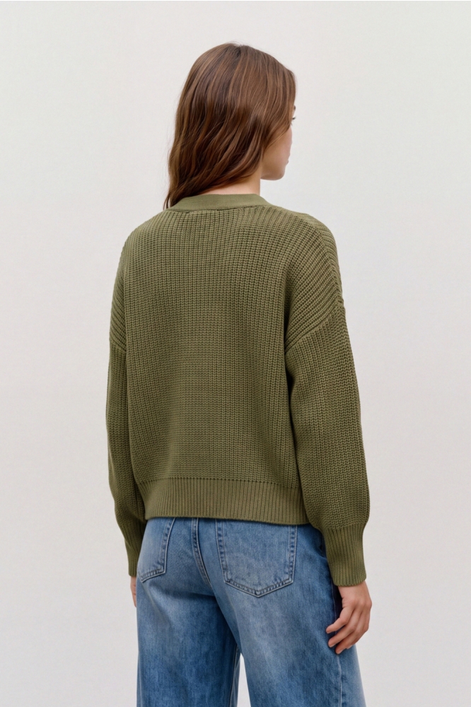Vero Moda groene dames vest | Model achteraanzicht