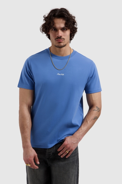 Pure Path blauwe heren t-shirt | Model vooraanzicht