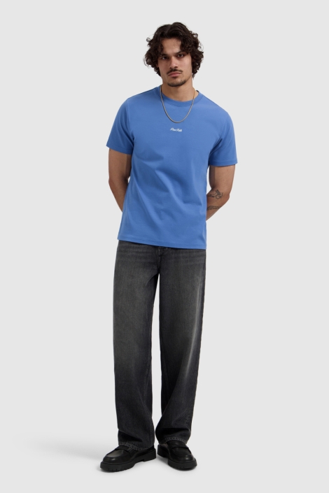 Pure Path blauwe heren t-shirt | Model