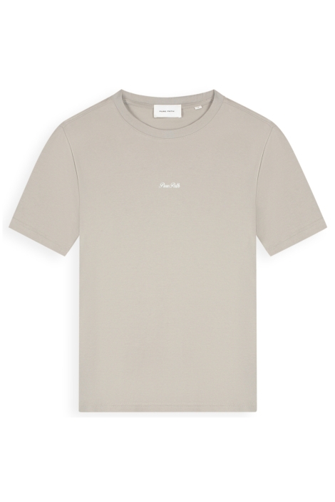 Pure Path taupe heren t-shirt | Vooraanzicht