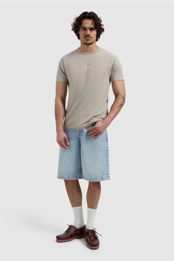 Pure Path taupe heren t-shirt | Model