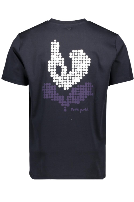 Pure Path blauwe heren t-shirt | Achteraanzicht