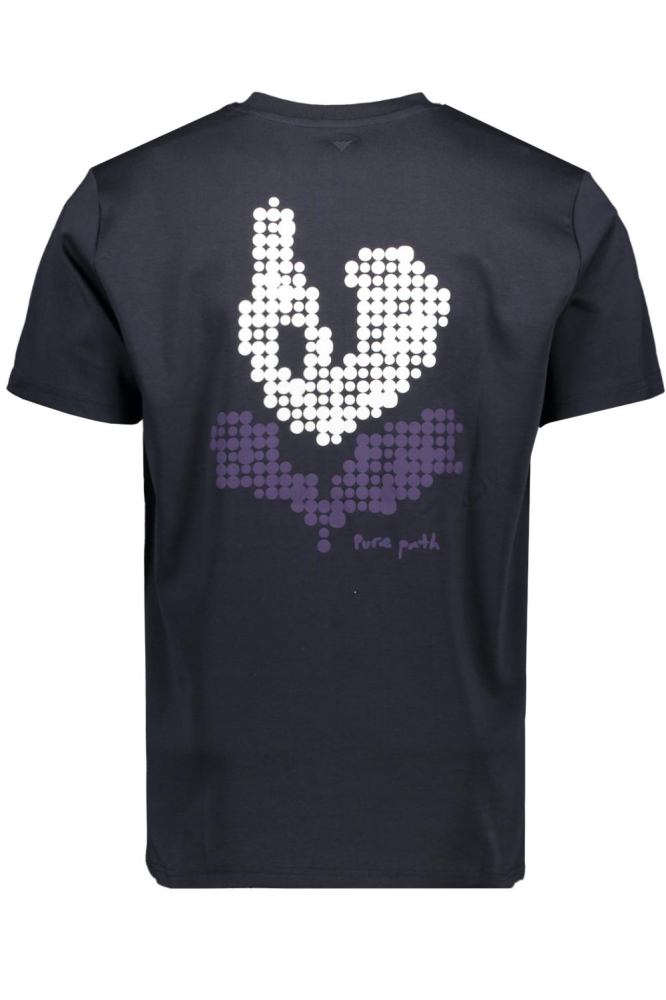 Pure Path blauwe heren t-shirt | Achteraanzicht