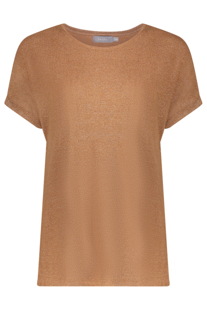 Geisha camel dames t-shirt | Vooraanzicht