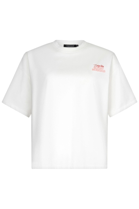 Ydence witte dames t-shirt | Vooraanzicht