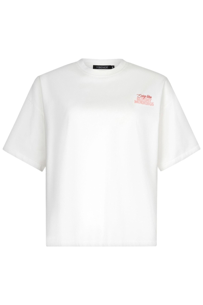 Ydence witte dames t-shirt | Vooraanzicht