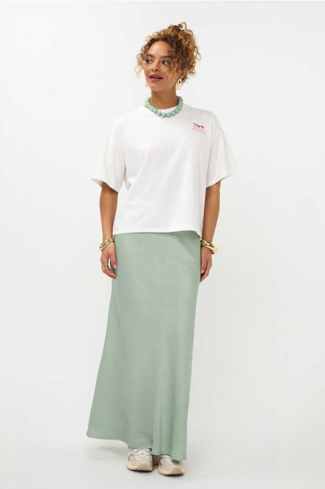 Ydence witte dames t-shirt | Model