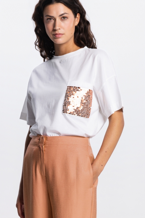 Juffrouw Jansen witte dames t-shirt | Model vooraanzicht