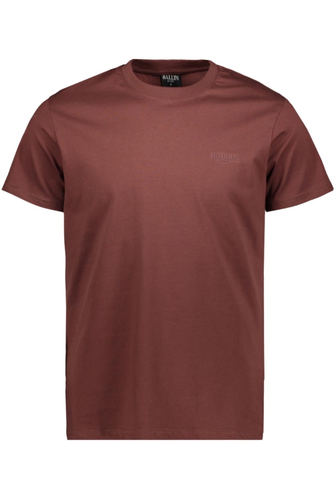 Ballin taupe heren t-shirt | Vooraanzicht