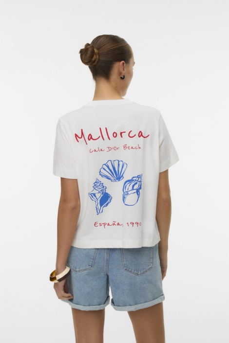 Vero Moda witte dames t-shirt | Model achteraanzicht