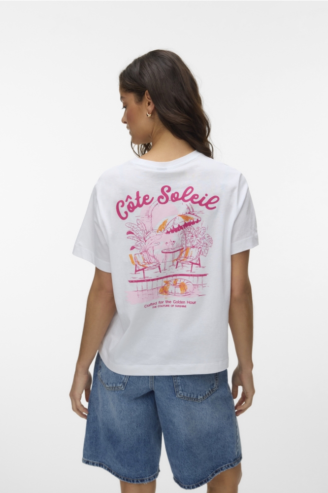 Vero Moda witte dames t-shirt | Model achteraanzicht