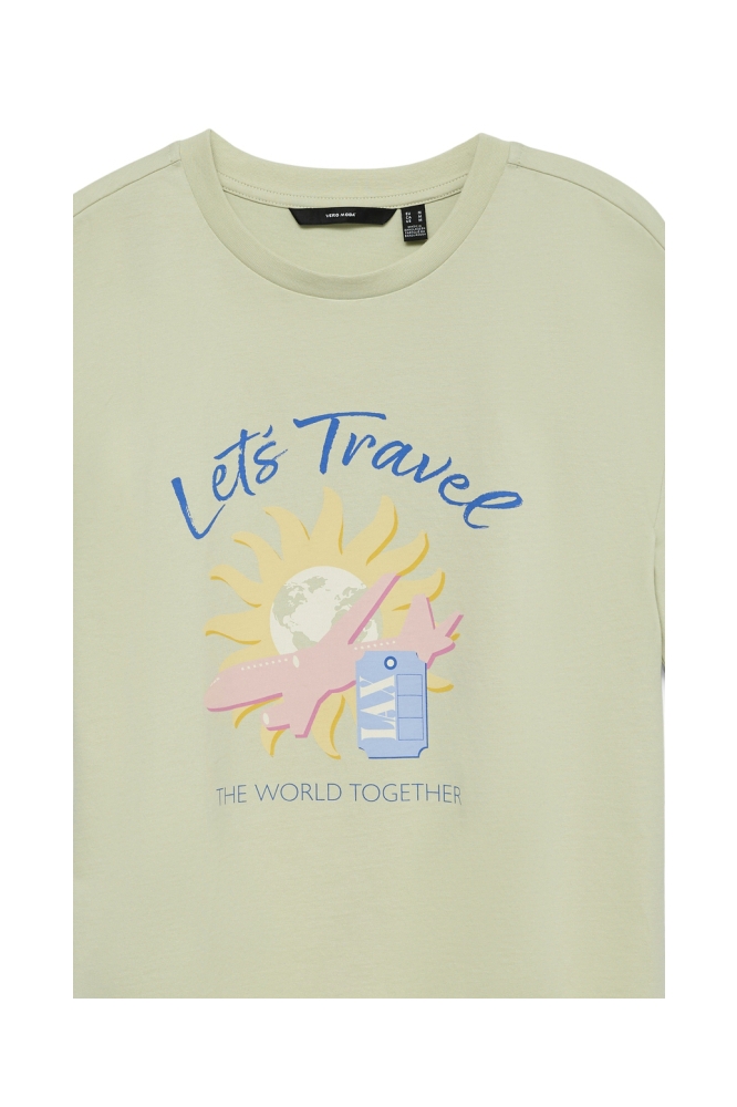 Vero Moda groene dames t-shirt | Close up
