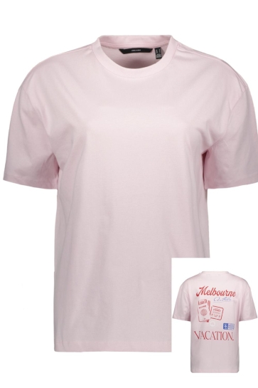 Vero Moda T-shirt VMNINNA MIA SS TOP BOX JRS 10341998 Pink-A-Boo/BACKPRINT - MELBOURNE