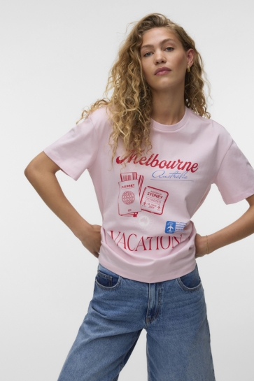 Vero Moda vmninna mia ss top box jrs Roze