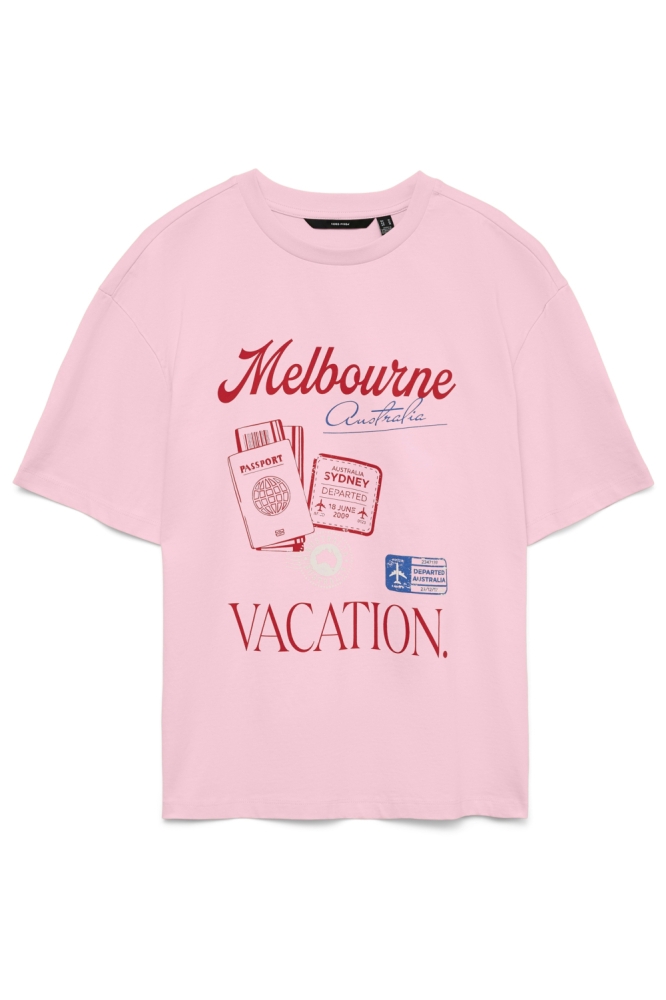 Vero Moda roze dames t-shirt | Vooraanzicht