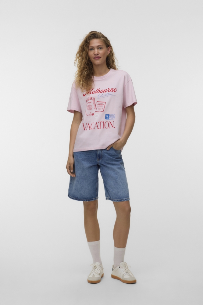 Vero Moda roze dames t-shirt | Model