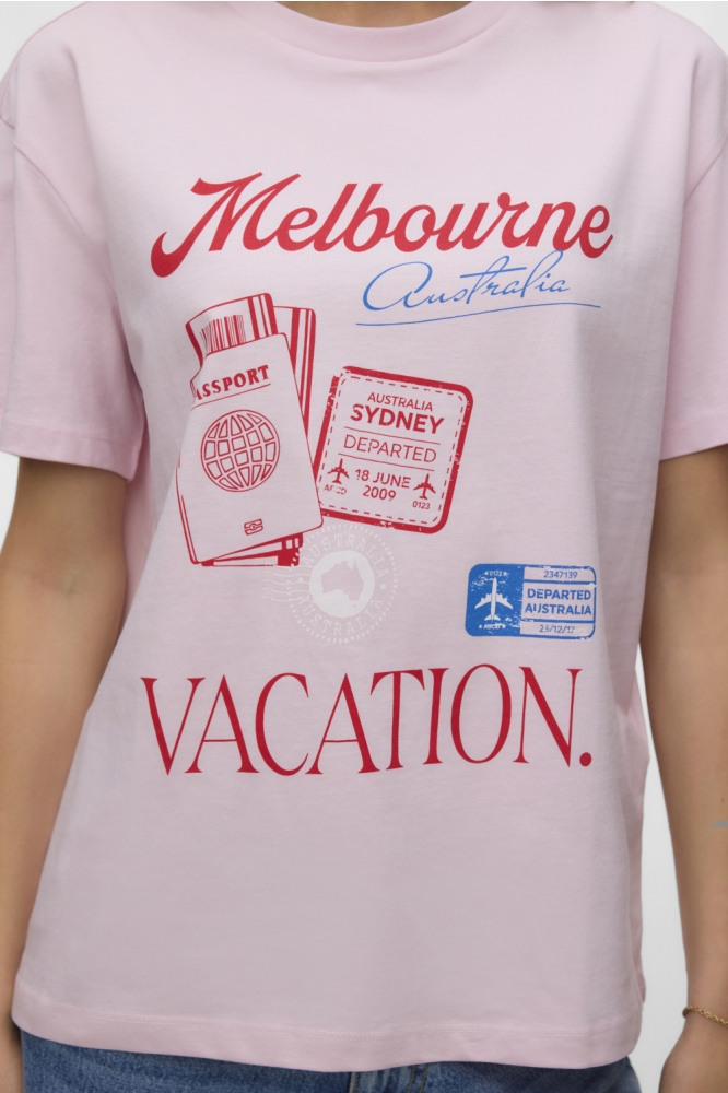 Vero Moda roze dames t-shirt | Close up