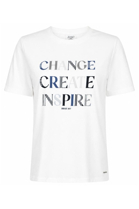 Zoso witte dames t-shirt | Vooraanzicht